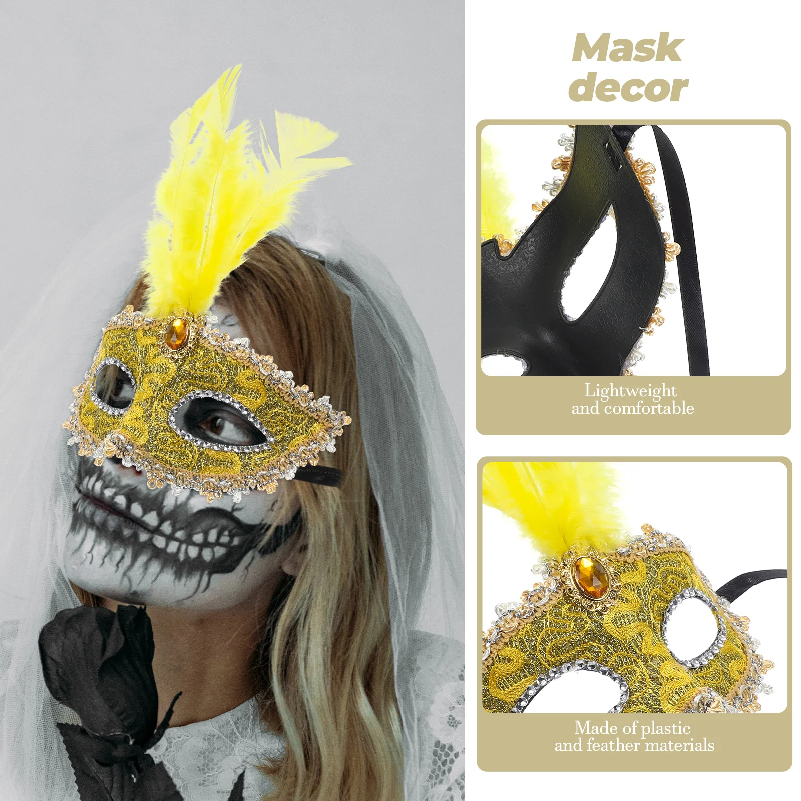 

12 Pcs Mask Women's Masquerade Inflatable Creative Props Carnival Masks Gorgeous