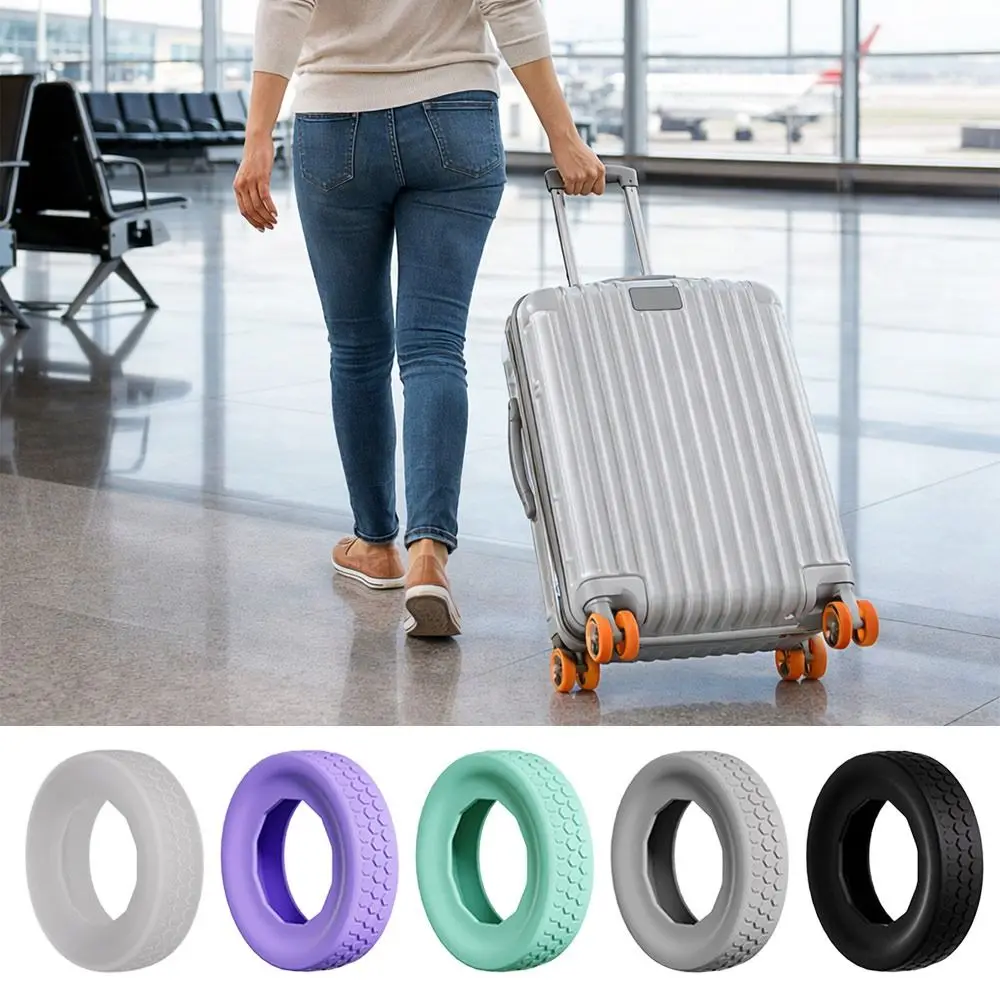 

4Pcs Silicone Luggage Wheels Protector Cover Anti-slip Reduce Noise Luggage Caster Shoes Reduce Wheel Wear Shock Absorption