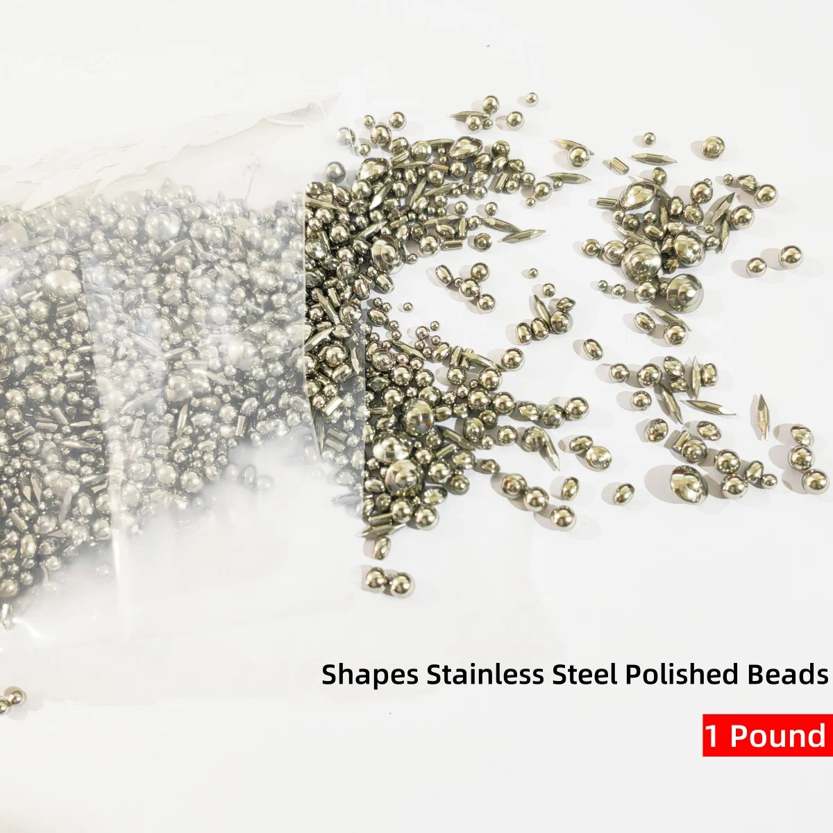 

Stainless Steel Polished Beads for Rust Removal, Tumbling Media, Burnishing Media, Rough Polishing, Tumbler Finishing, 1 Pound