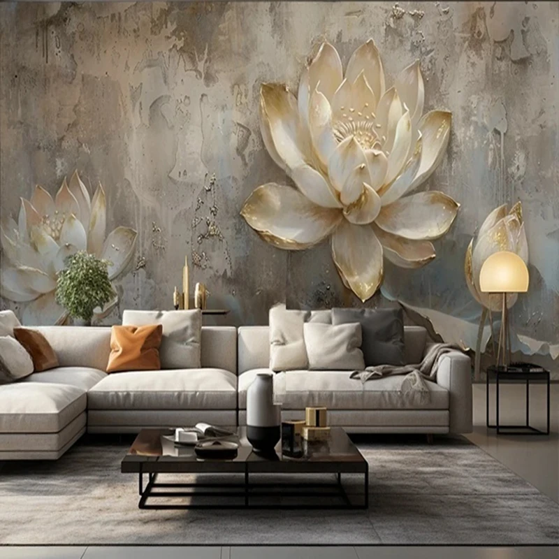 MU7315 Custom Photo Mural Oil Painted Graffiti Art Rose Flower Painting Wallpaper Home Decor Wall Covering Background 3D