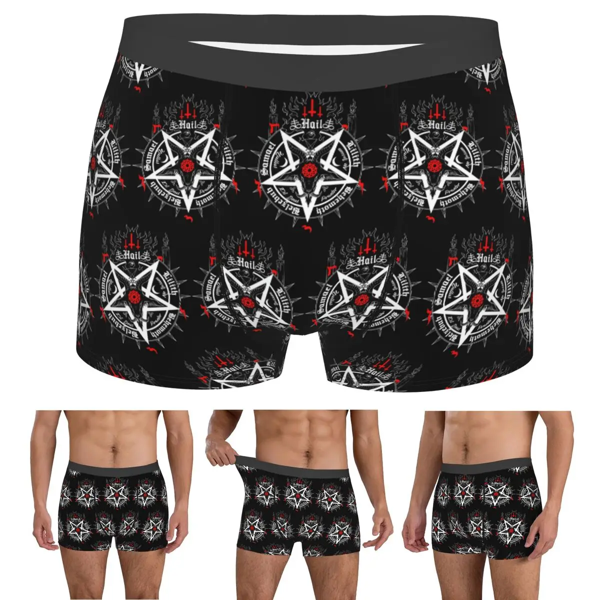 

Boxer Underpants Shorts Occult Satanic Pentagram Panties Male Breathable Underwear for Homme Man Boyfriend Gift