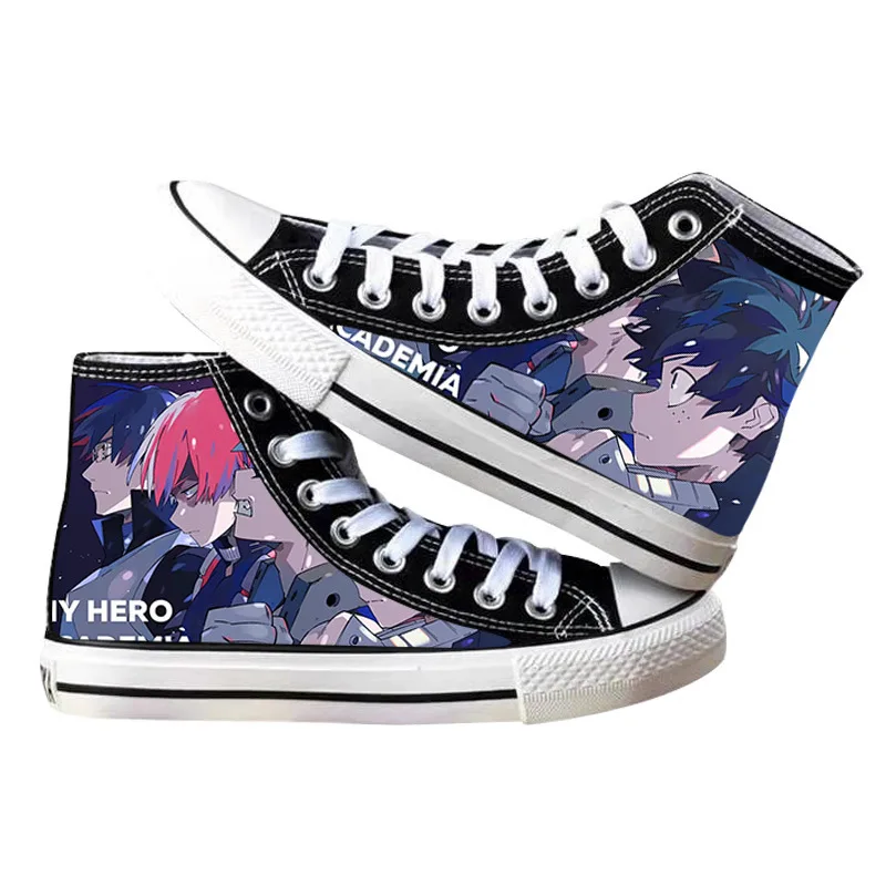 

Anime My Hero Academy Deku Todoroki Shoto Bakugou Katsuk Cosplay High Top Canvas Sneaker Tudent Cartoon Casual Sports Shoes Gift