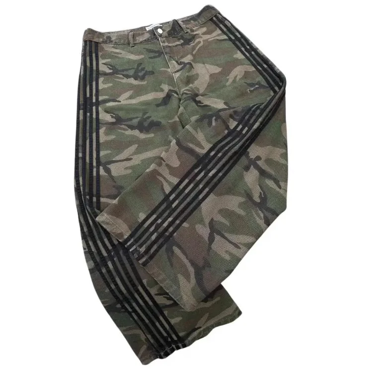 

Y2K Baggy Jeans High Quality Embroidered Striped Harajuku Sweatpants Men Women Hip Hop Streetwear Casual Wide Leg Denim Pants