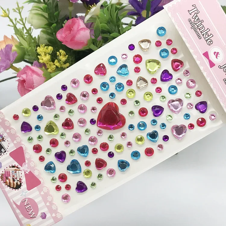 Kids Sticker Toys Face Jewelry Creative Children\'s Color DIY Painting Decoration Acrylic Crystal Diamond Makeup Art Stage