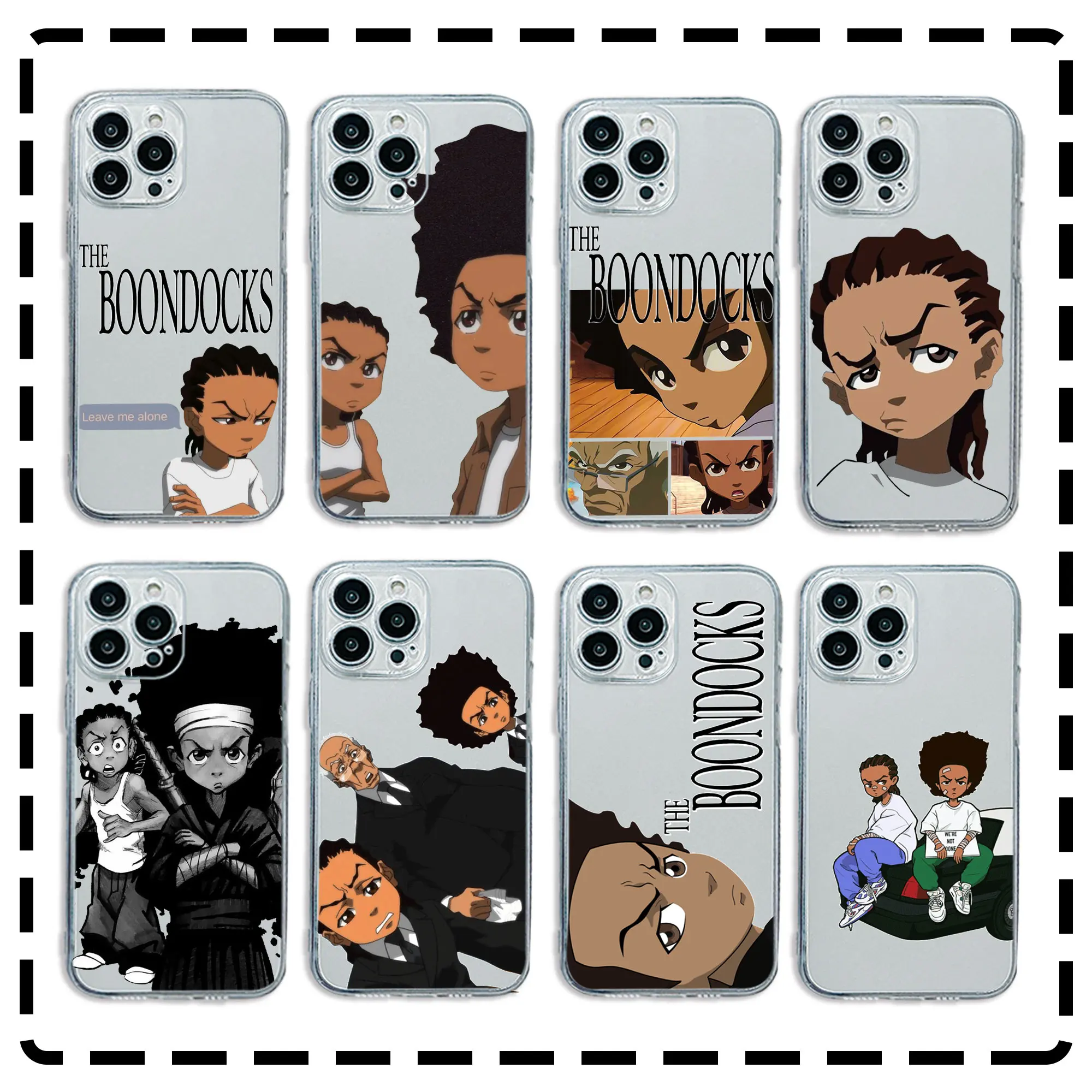 Huey Freeman The Boondocks Phone Case For iPhone 15 14 13 12 11 Mini Pro Max X XR XSMax 6S 6 7 8 Plus SE20 Transparent Cover