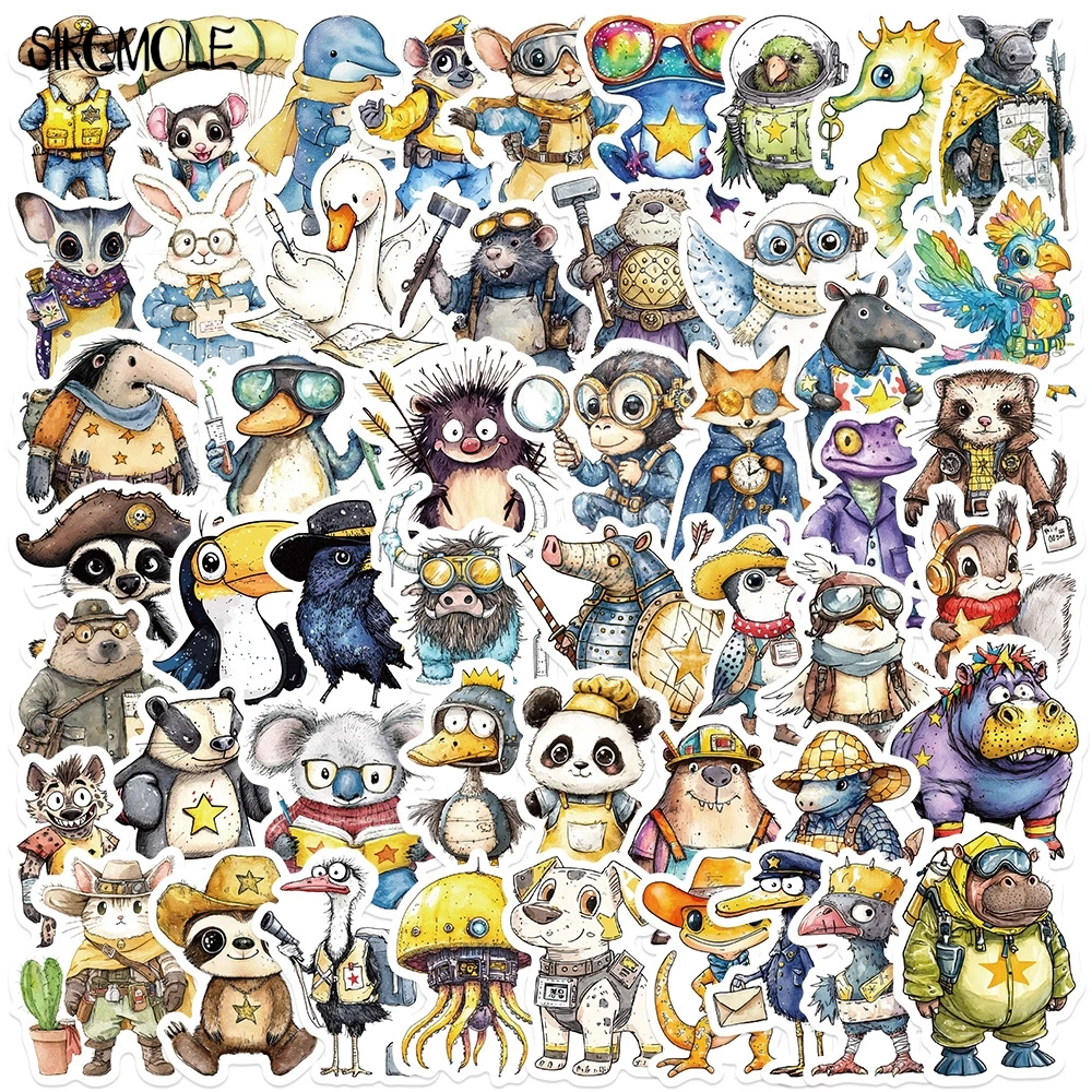 10/30/50pcs Simpatici Animali Divertenti Adesivi Del Fumetto Estetica Decalcomania Frigo Del Computer Portatile Del Telefono Del Diario di Cancelleria Graffiti Adesivo Giocattolo Del Capretto