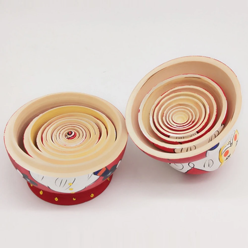 Ensemble russe de père noël pour vacances, 10 pièces, récipients anidés en bois élégants, parfaits pour cadeaux ou décoration de la maison, noël