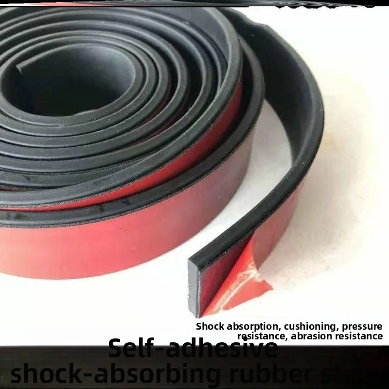 Self-Adhesive Flat Glass Seal Strip Shock Absorption Pad Buffer Tape Adhesive Square Sealing Strip Luggage Wheel Gel Pad