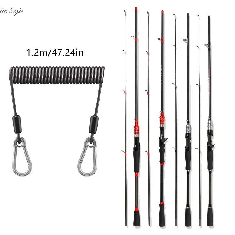 1.2M Fishing Rod Rope Anti-Lost Spiral Spring Protector Elastic Lanyard Wire SpringRope Prevent Rod Drop Lose Tool