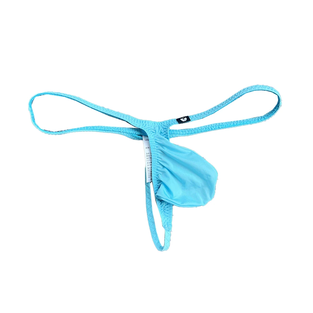 Celana dalam pria, seksi thong t-back g-string elastis pinggang rendah u-cembung kantong celana dalam Tangas nyaman
