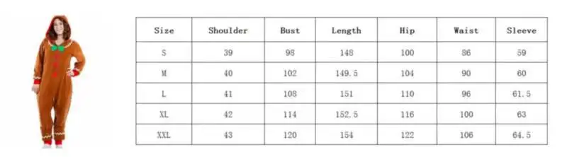 Christmas Gingerbread Man Costume Funny Adult Christmas Onesie Suit Costumes for Women Men Kids Jumpsuit
