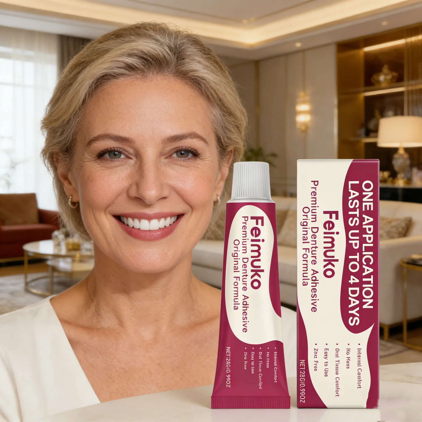 New Comfort Denture Adhesive Glue Prefect Strong Fixing Long Lasting 4 Days Gentle On Gums False Teeth Fixative Adhesive Cream