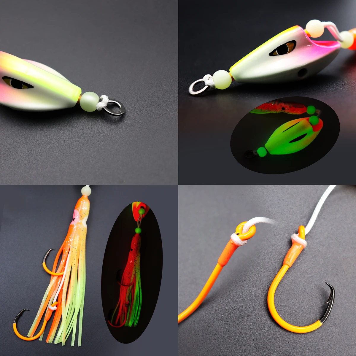 ZYZHE Meeresangel-Hybrid-Jig 100g 150g 200g Tiefsee-Bootsangelköder für Thunfisch, Marlin, Schwertfisch, Salzwasser-Köder-Rigs – Detail 4