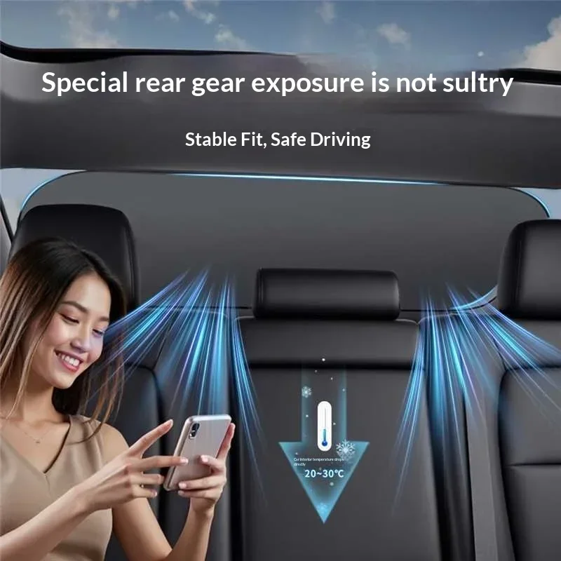 Car Titanium Silver Shade Rear Gear Shade Rear Gear Sunscreen Heat Insulation Shade Car Shade