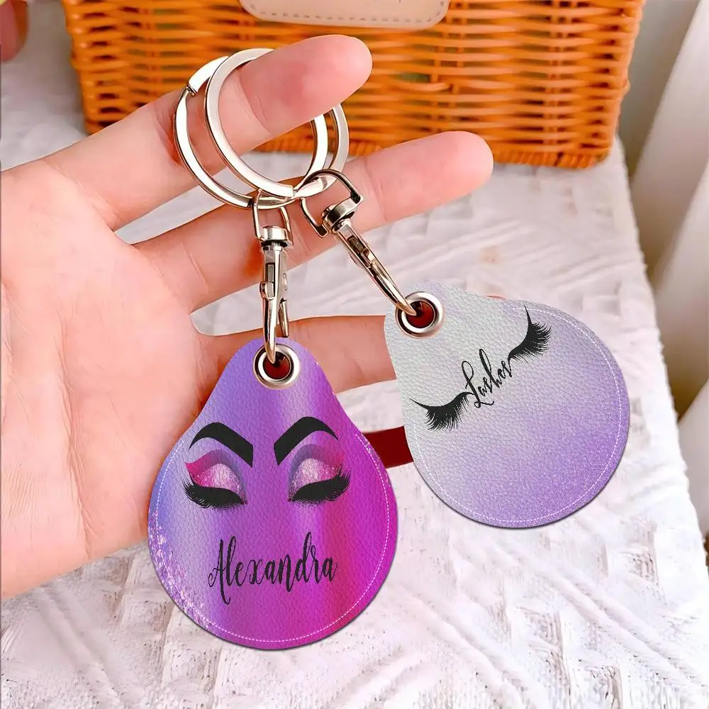 Eyelash Decorative Creative Cartoon Pattern Sensitive Access Card Protective Sleeve Keychain Fashion Decorative Pendant