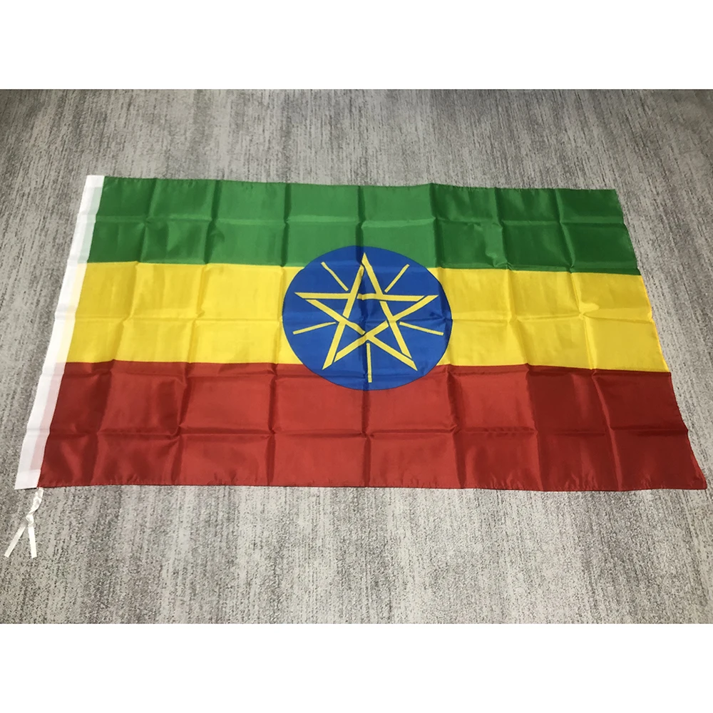 Ethiopia flag 90X150cm high quality Polyester hanging  Ethiopia Ethiopian National Flags for indoor outdoor home decor banner