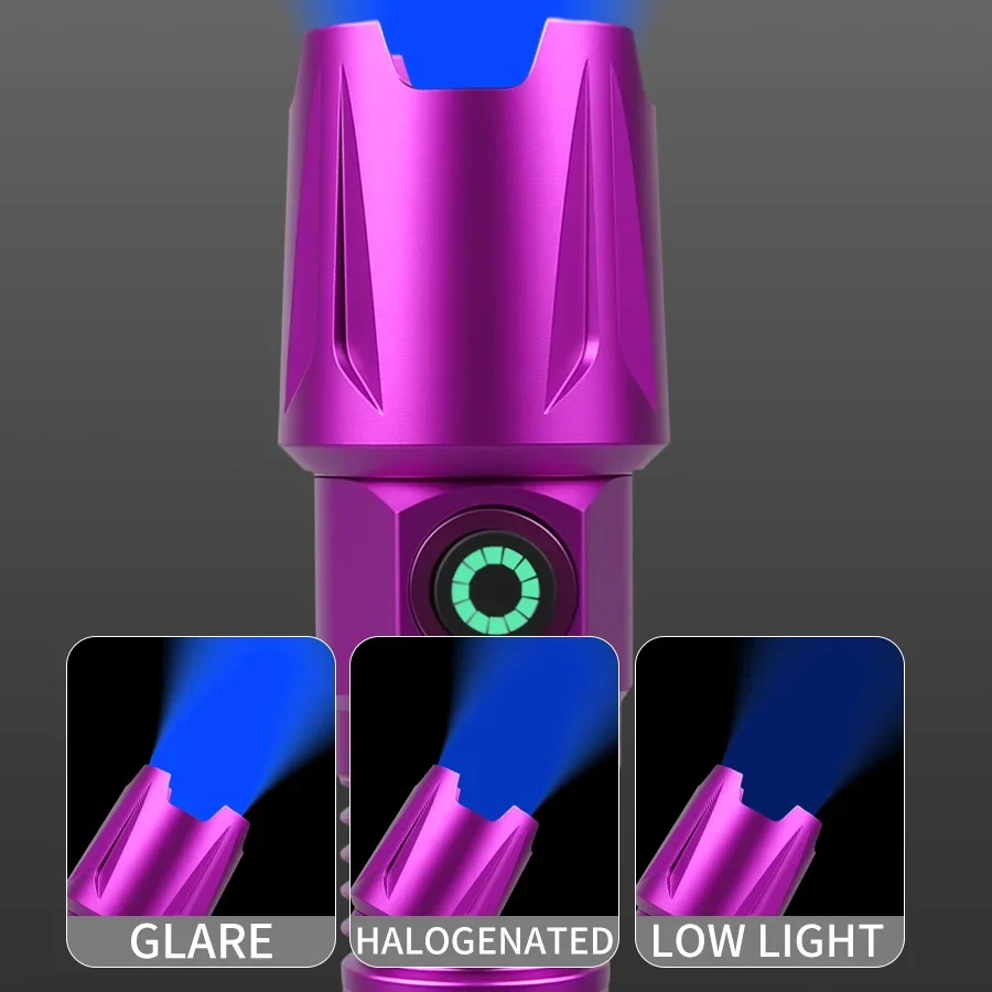 Powerful 365NM UV Flashlight Type-C Rechargeable Waterproof Torch Use 18650 Battery Purple Light for Pet Urine Stains Detector