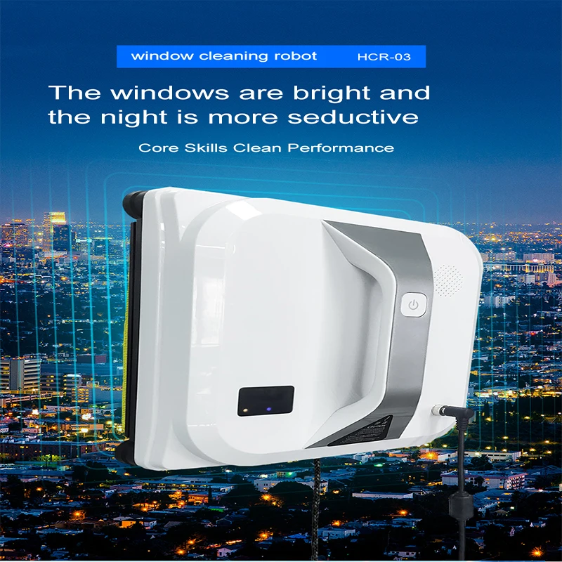 

Window Cleaner Robot With Sprayer Smart Remote Control High Suction Electric Glass Wall Washing Robot Square Anti-falling