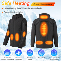 Men 8 Area USB Electric Heated Hooded Coat New Intelligent Heating Jacket  Washable Windproof Warm Outdoor Jacket USB Charging