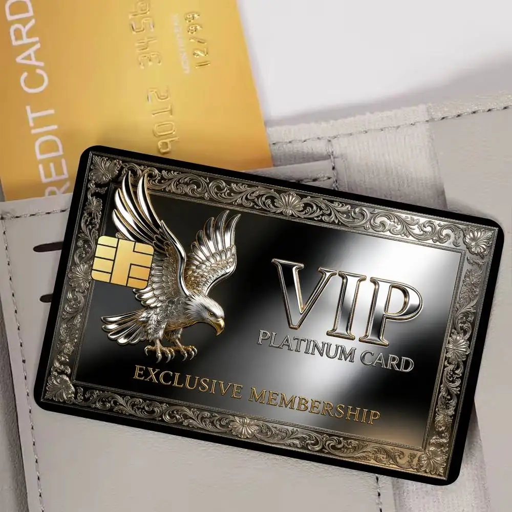 2D VIP Platinum Card Bank Credit Cards Bus Pass Stickers Cool Decoration Waterproof 4PCS Card view 2