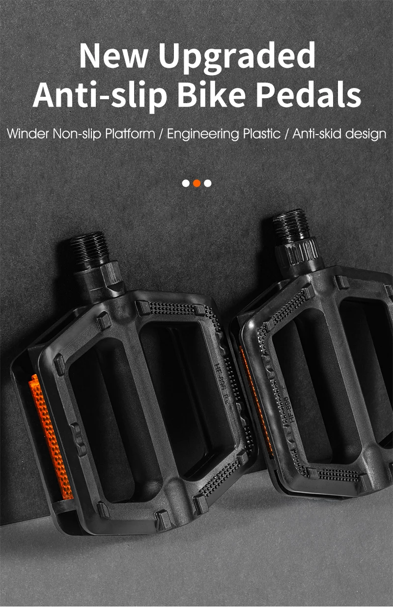 WEST BIKING MTB Fahrradpedale Rutschfeste Plattformpedale für Stadt- und Rennräder Fahrradzubehör Ultraleichte Breite Nylon-Reflektorpads – Detail 1