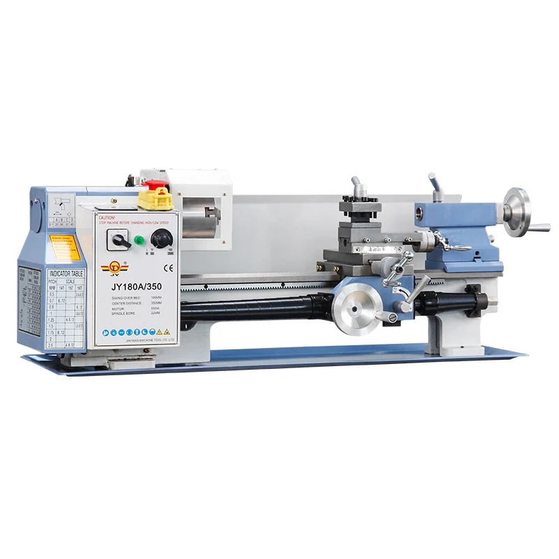 Mini torno doméstico de precisión caliente, 2024, 350mm, JY180A, pequeño torno de Metal, Mini máquina Torno DIY con 500W