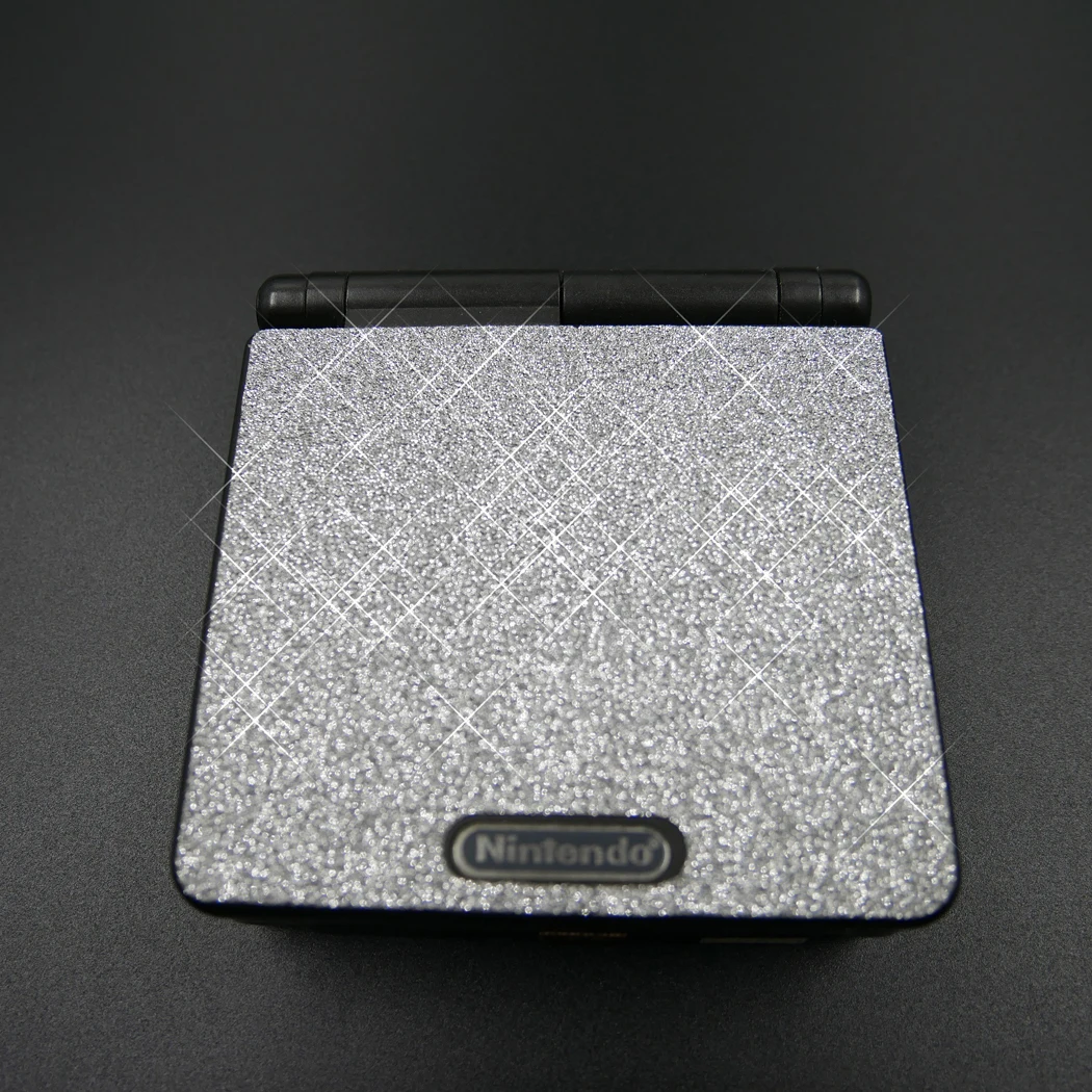 Shining Silver Bling Glitter Vinyl Skin Sticker Protector for Nintendo GameBoy Advance GBA SP Skins Stickers