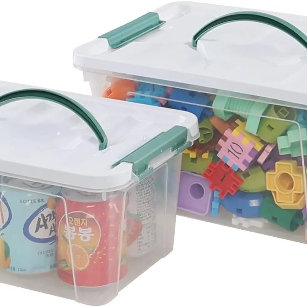 

Двухсекционные прозрачные пластиковые контейнеры для хранения, 14 и 7 литров с крышками