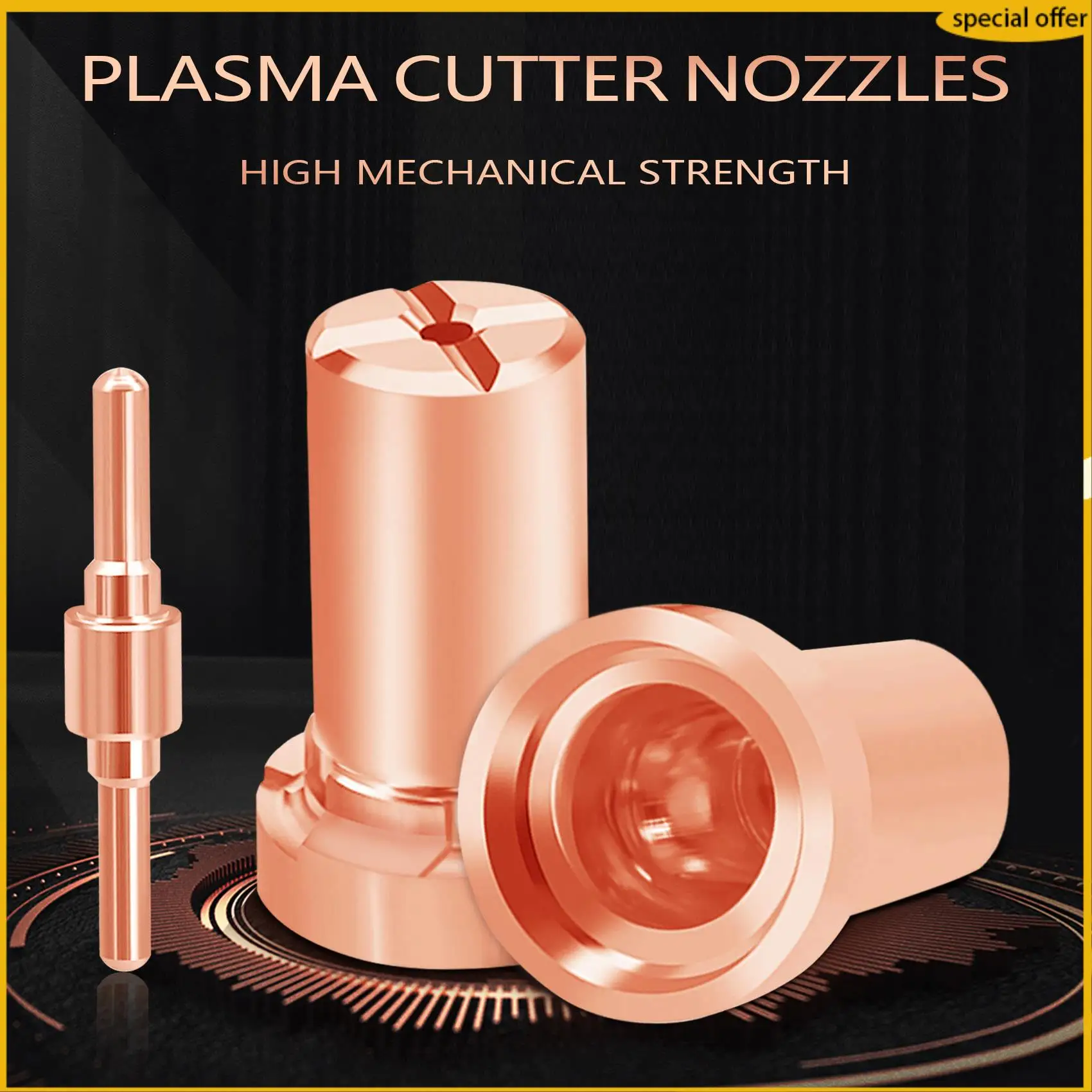 A50I 65 個プラズマカッター先端電極 & ノズルキット消耗品アクセサリー PT31 30 40 50 プラズマカッター溶接ツール