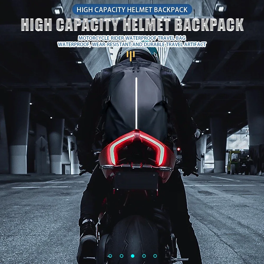 New Classic Large Capacity Multifunctional Motorcycle Helmet Bag Waterproof Motorcycle Backpack Reflective Bicycle Travel Bag