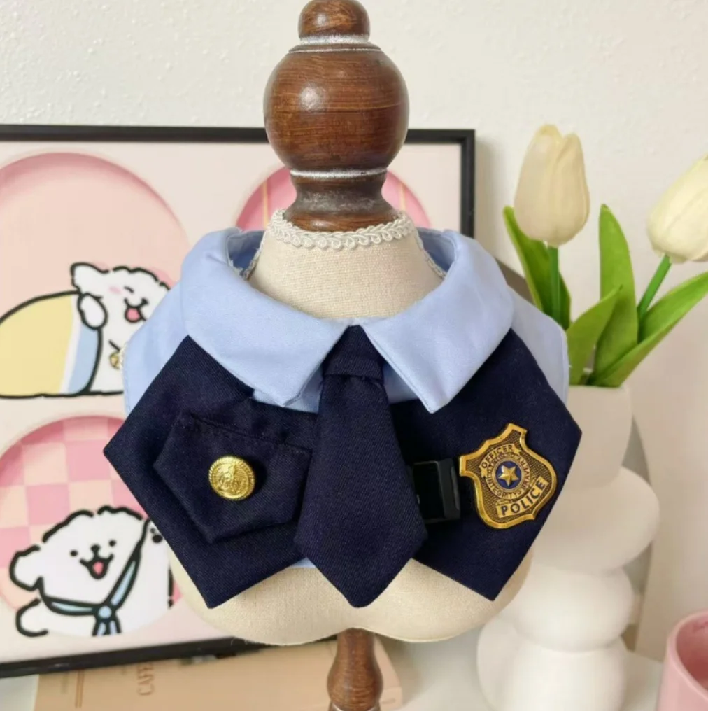 Newly Designed Pet Scarf Same Style Rabbit Police Officer Dog Towel