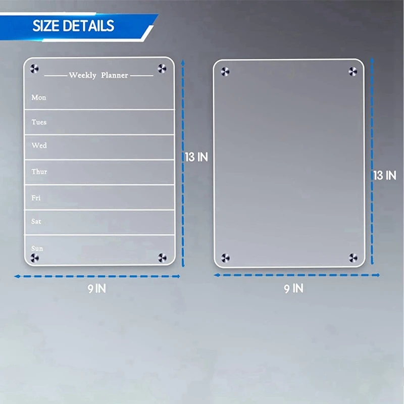 Transparent Acrylic Board Clear Dry Erase Board For Refrigerator Acrylic Magnet Weekly Calendar For Refrigerator