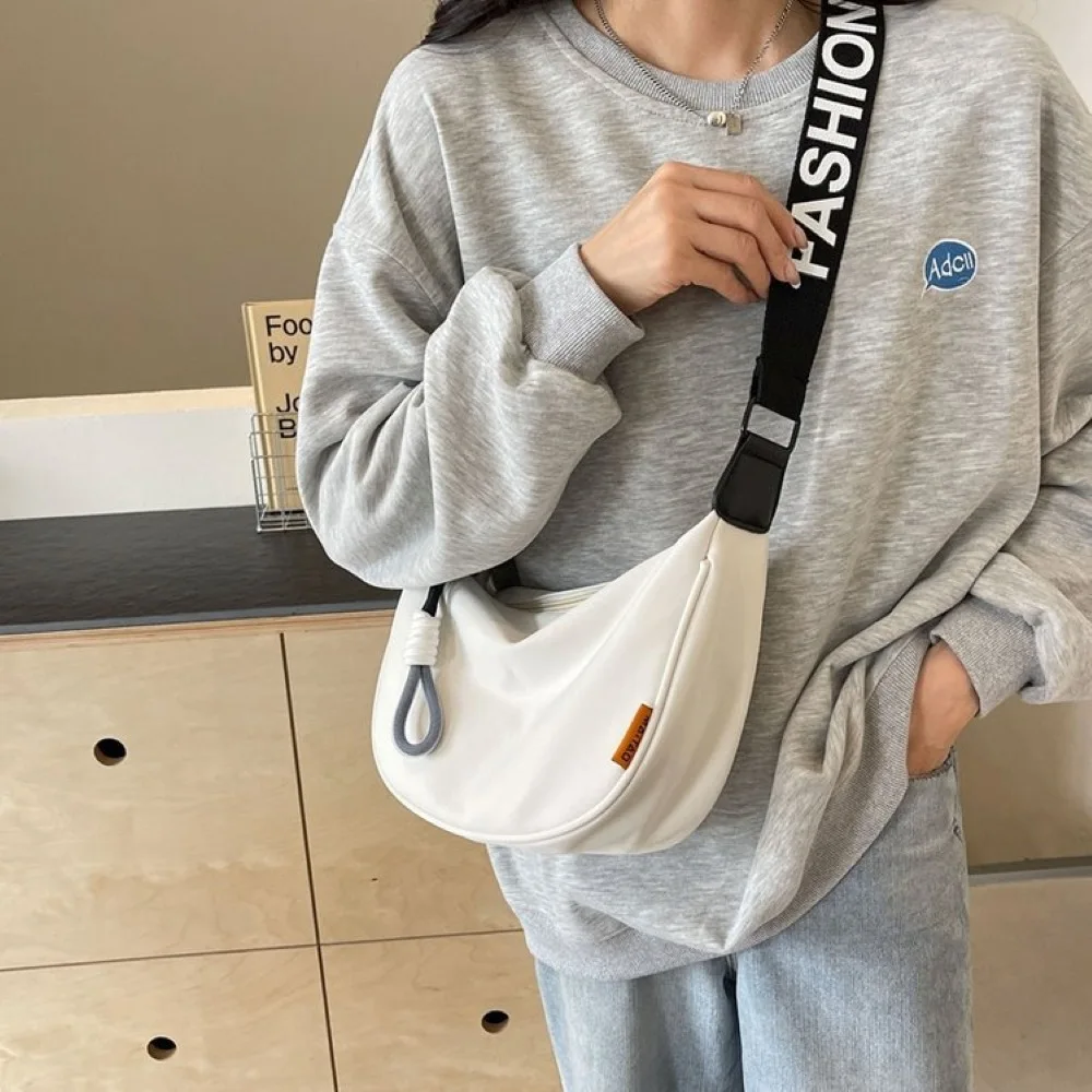 New Fashion Crossbody Bag Simple Wide Shoulder Strap Design Large-Capacity Single Shoulder Bag Commuting Dumpling Women Bag