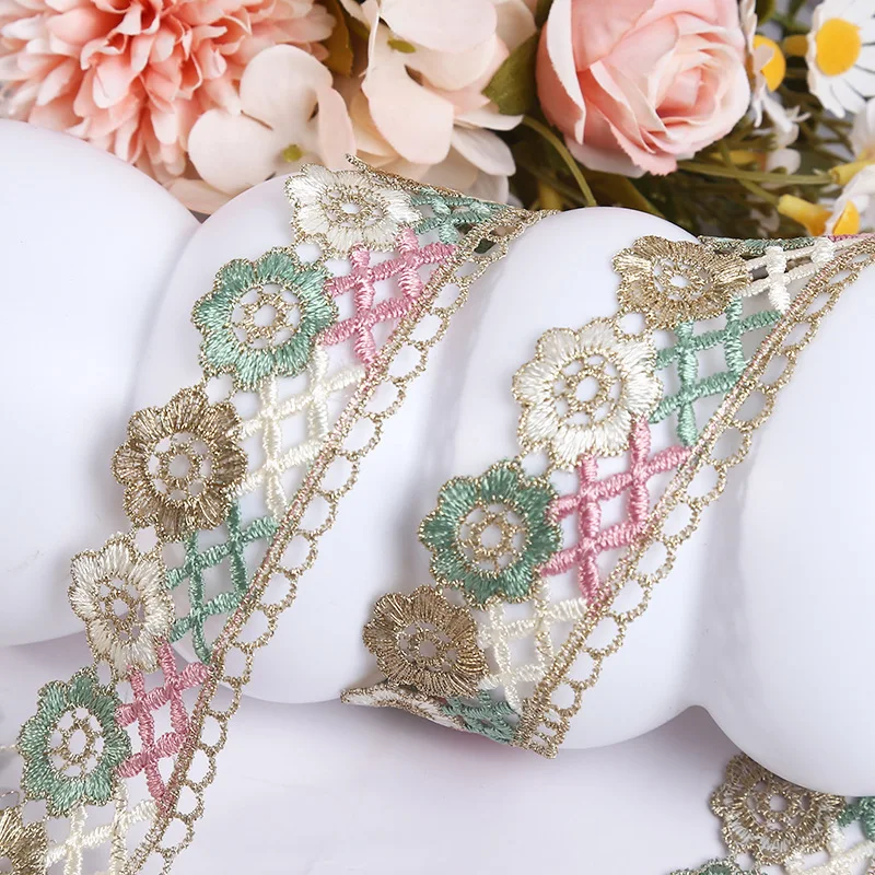 

45 ярдов золотой кружевной тесьмы с нитью, рождественская лента, гипюровое кружево, аппликация для юбок, аксессуары для шитья своими руками 2026