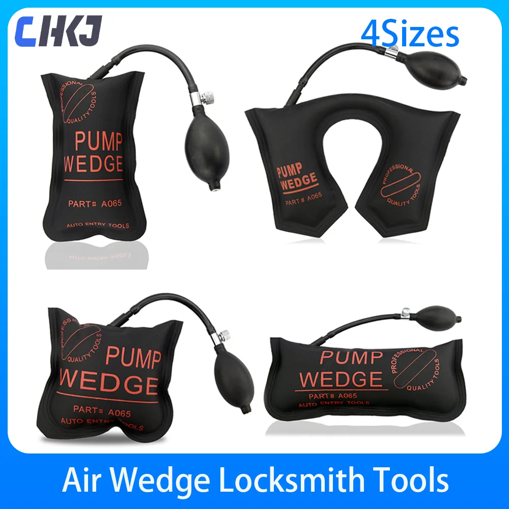 CHKJ 4Sizes Pump Wedge Locksmith Tools Black Auto Air Wedge Airbag Lock Set Open Car Door Lock Hand Tools Window Repairing Tool