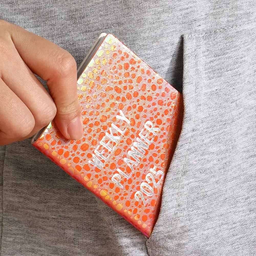 

Лазерный блокнот формата А7 на английском языке, план эффективности, английский кожаный карманный календарь, список дел, красочный блокнот-планировщик расписания