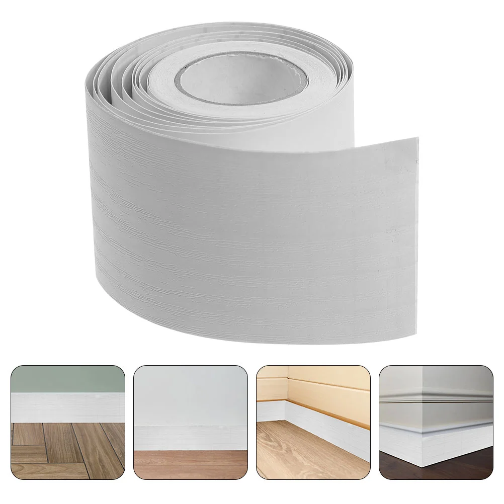 

2 Rolls Baseboard Stick on Skirting Molding Trim Porch Floor Flexible Pvc Covers