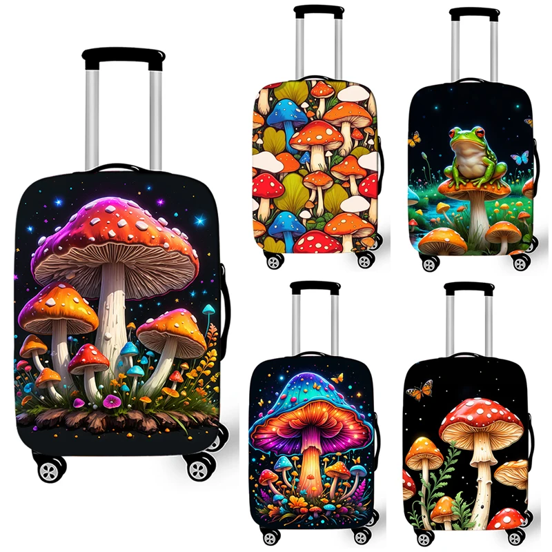 

Fantasy Mushroom Frog Print Luggage Cover Traveling Accessories Elastic Suitcase Protective Covers Anti-dust Trolley Case Cover