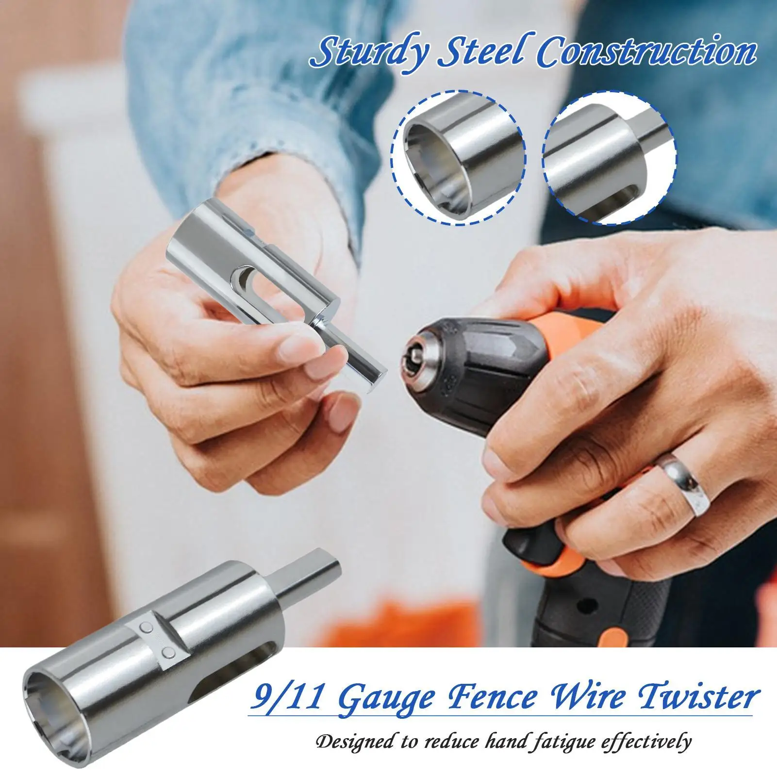Tie Wire Twister Tools Iron Wire For Twist Ties Fixing Chain Link Fence Triangle Shank Drill Chuck Electrical Drill Tools 9/11