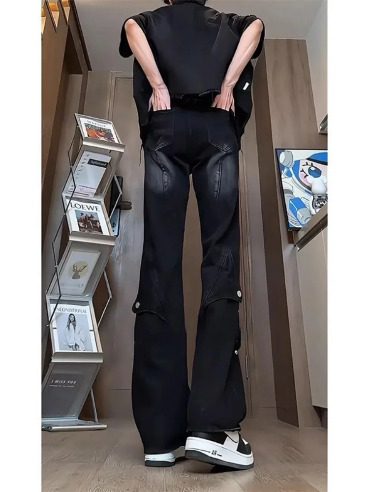 

Мужские джинсы Bla на пуговицах, осенне-зимний дизайн, деконструированные, прямые, слегка расклешенные, из американского хлопка