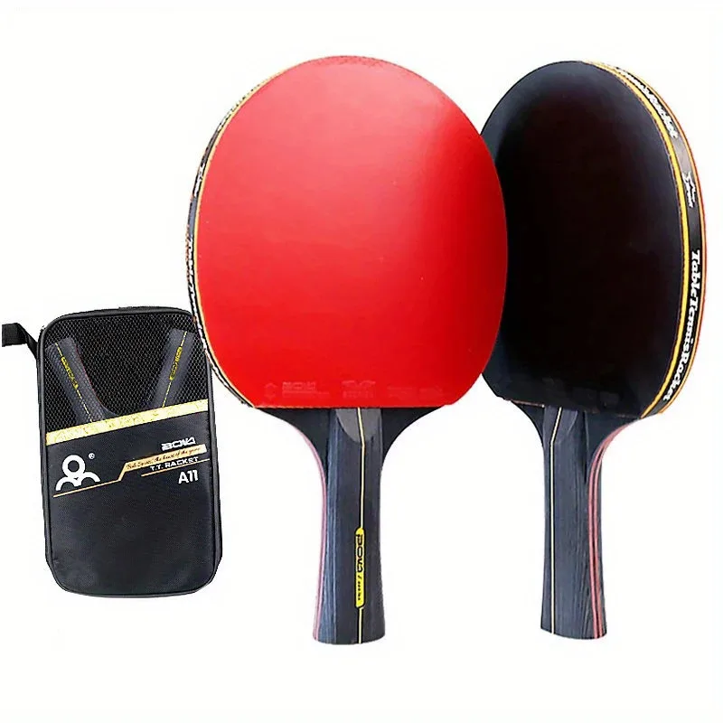 

2PCS 6-Star Professional Table Tennis Racket Set Pimples-In Rubber High-Quality Blade Bat Paddle With Storage Bag For Ping Pong