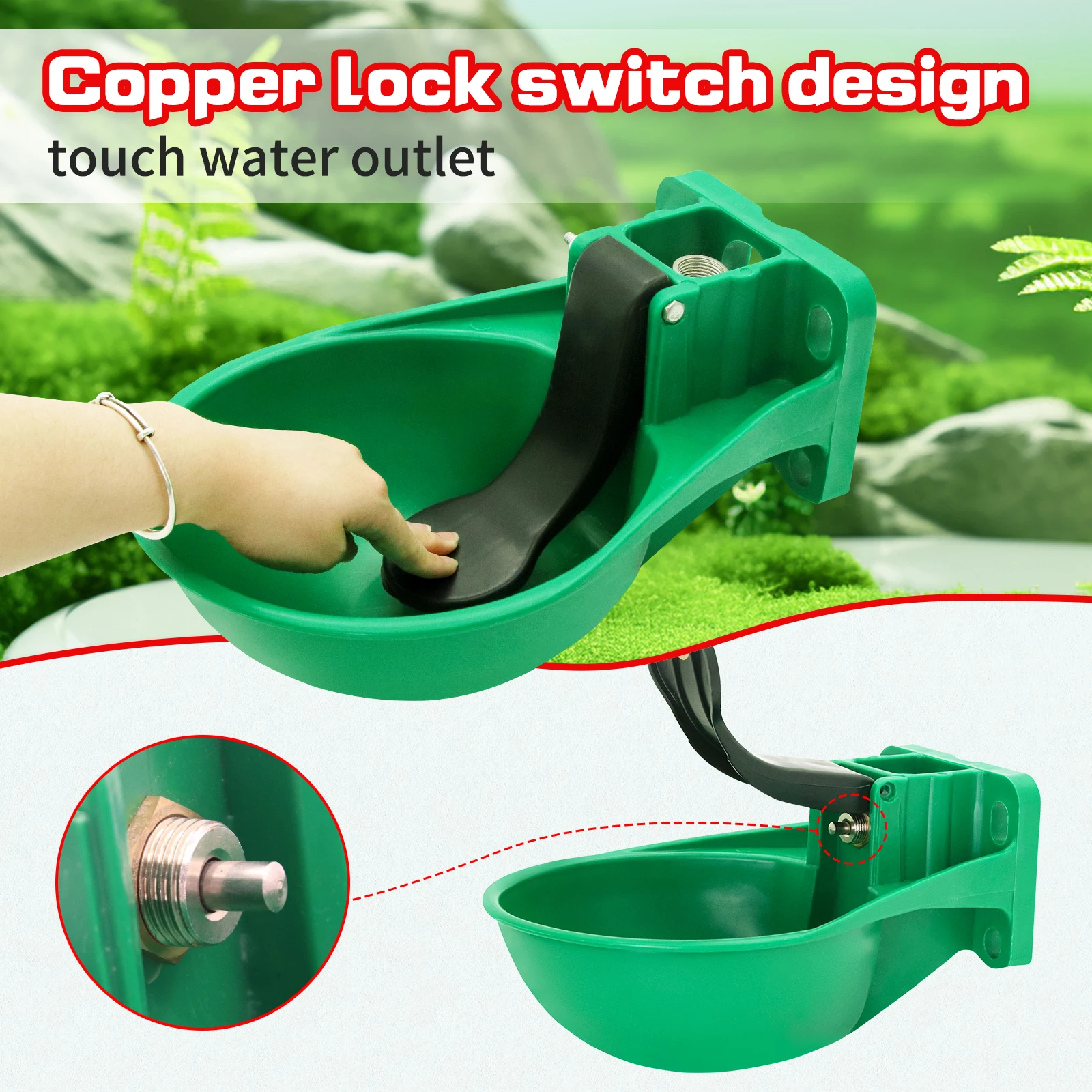 1 Set Automatic Feeder Drinker Time-Saving Cattle Drinking Cup Versatile Large Capacity Farm Equipment for Cattle Horse Donkey