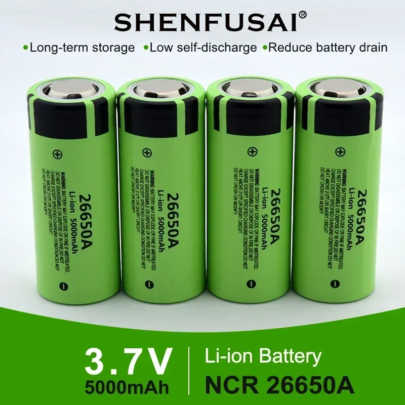 3.7V 5000mAh rechargeable lithium battery suitable for flashlight LED headlights Original 26650A 20A discharge