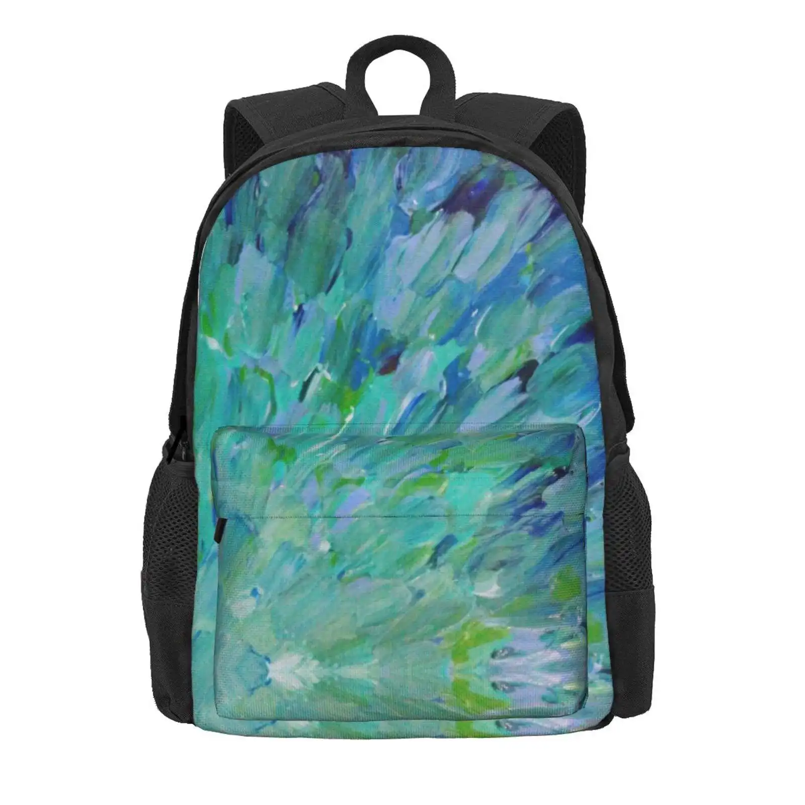 Sea Scales - Beautiful Bc Ocean Theme Peacock Feathers Mermaid Fins Waves Blue Teal Abstract Hot Sale Schoolbag Backpack