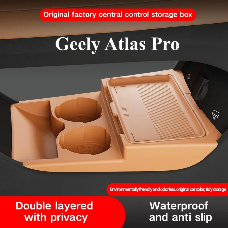 2024 2025 For Geely Atlas Pro Center Console Below Storage Box Central Control Organizer Mat Car Interior Silicone