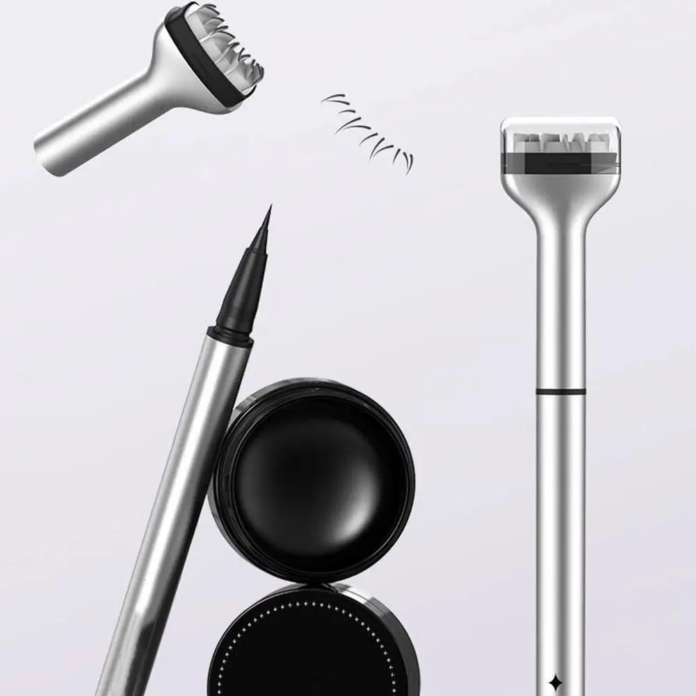 ที่ปิดผนึกขนตาแบบ DIY แสตมป์ต่อขนตาปลอม1ชุดอุปกรณ์แต่งหน้าซิลิโคนจำลองแบบธรรมชาติสำหรับผู้เริ่มต้นใช้งานสะดวก