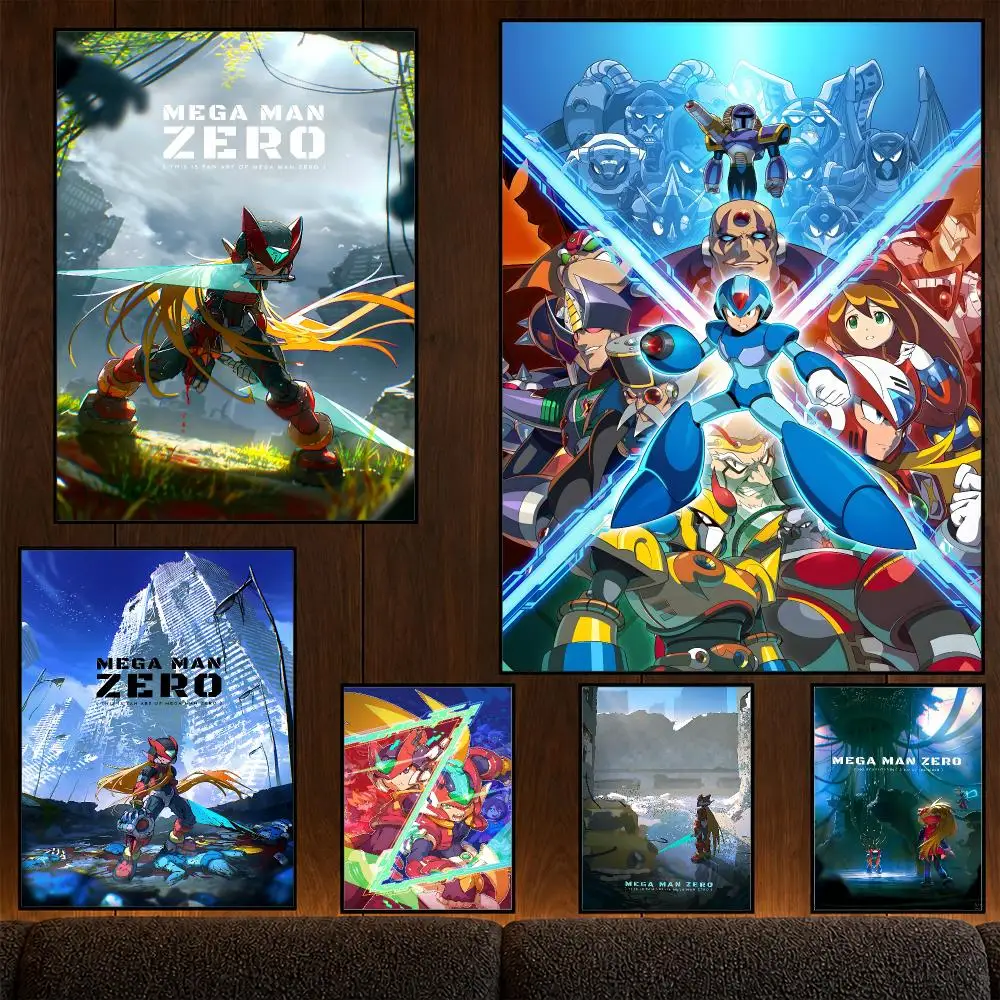 Game Mega Man Rockman Dr Wily Rush Poster Wall Art Print HD Aesthetic Artwork Waterproof Printing For Fans Home Decor Gift