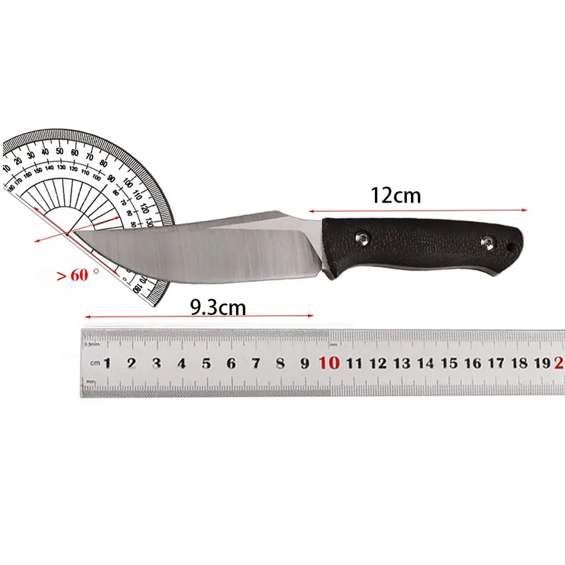 Imagem -05 - Aço Lixado Superfície Fixa Lâmina Faca Punho de Fibra de Carbono Camping ao ar Livre e Faca de Caça Ferramentas de Sobrevivência com Bainha 59hrc d2