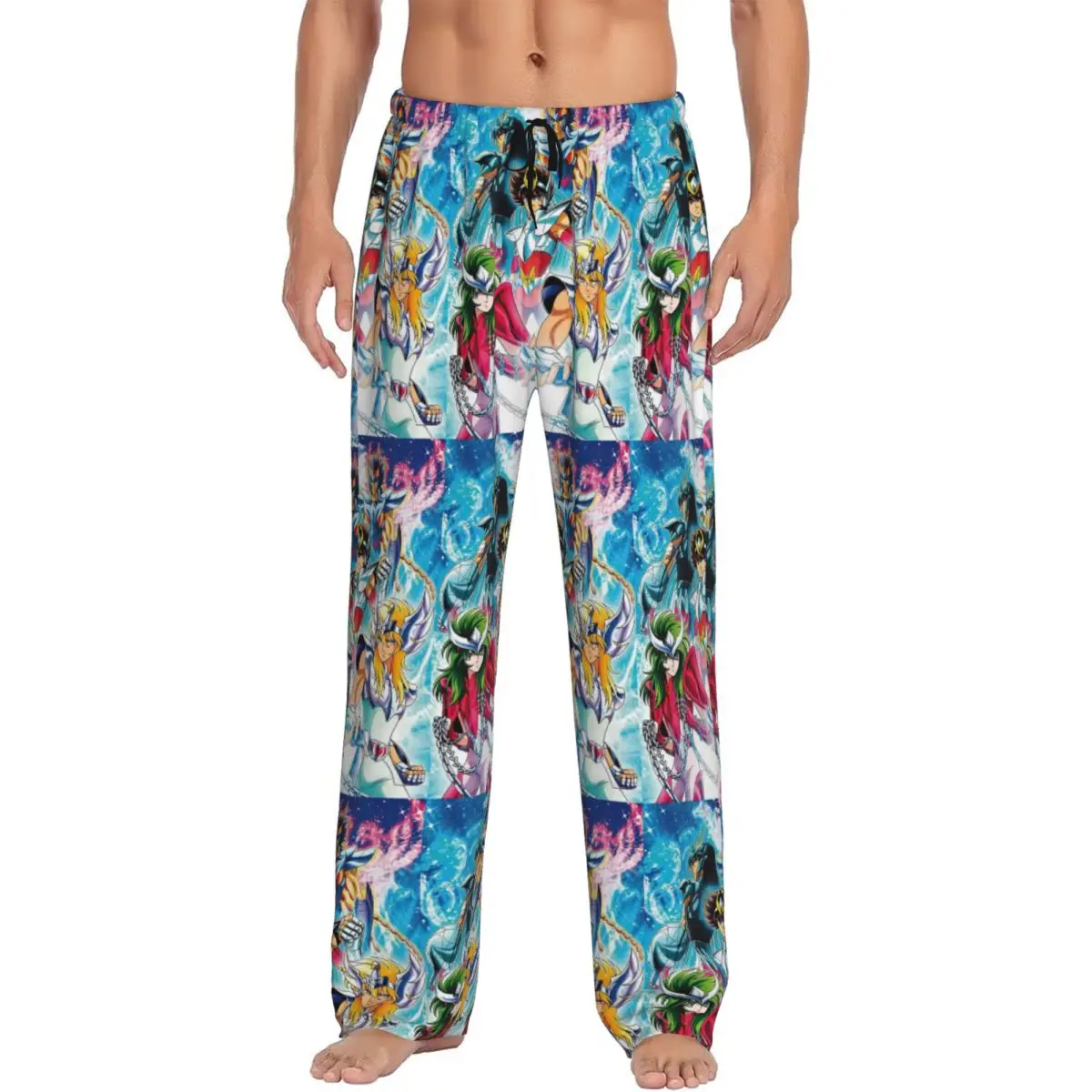 

Custom Saintes Seiya Anime Manga Pajama Pants for Men Sleepwear Lounge Sleep Bottoms Stretch with Pockets