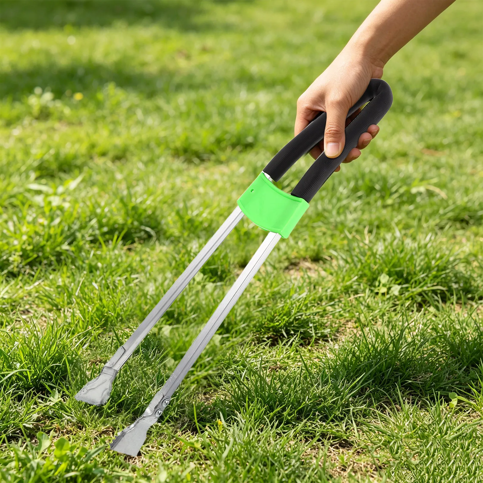 Heavy Duty Long Metal Garbage Picker Grabber Trash Tongs Ergonomic Handle Outdoor Garden Trash Pickup Tool Garbage Pickup Tool
